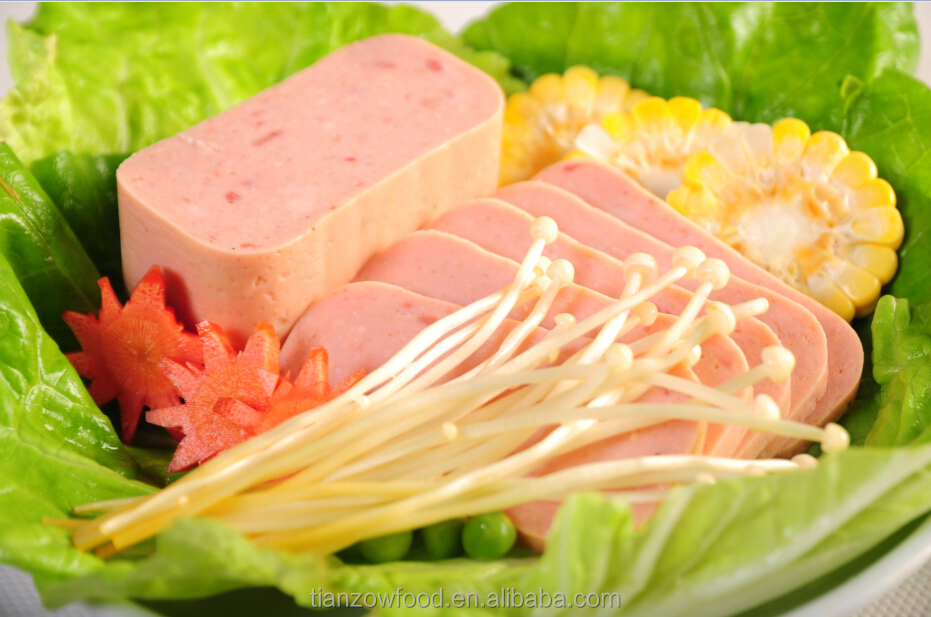 397g Canned Meat Pork luncheon Meat with Round Tin,China BINTAI brand