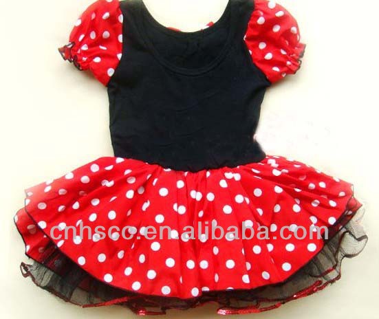 バレエチュチュ子供熱い販売の女の子が誕生日赤の水玉模様ミンニ人バレエチュチュドレス問屋・仕入れ・卸・卸売り