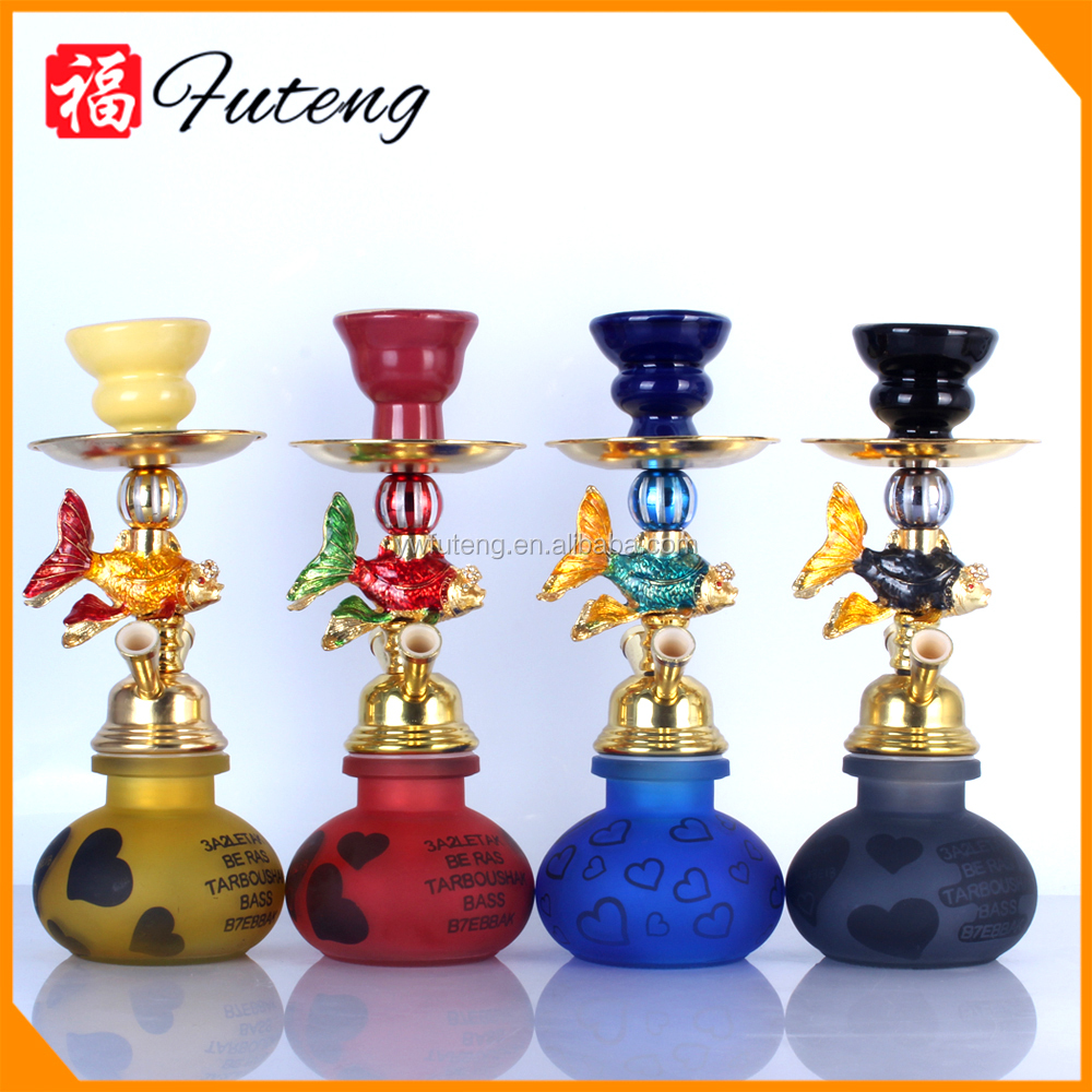 Wholesale 25cm Colorful High Shisha Bottle Metal Mini Customized Hookah