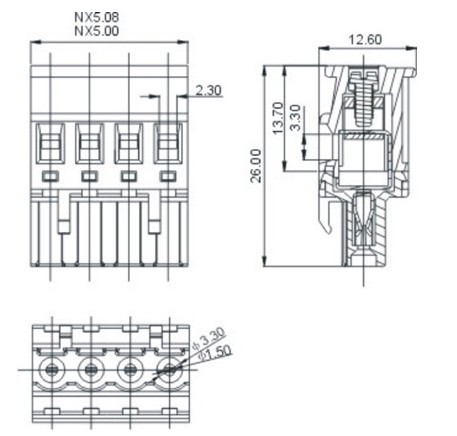 製造2edgka5.0ミリメートル5. 08ミリメートル真ちゅう製のターミナルブロック仕入れ・メーカー・工場