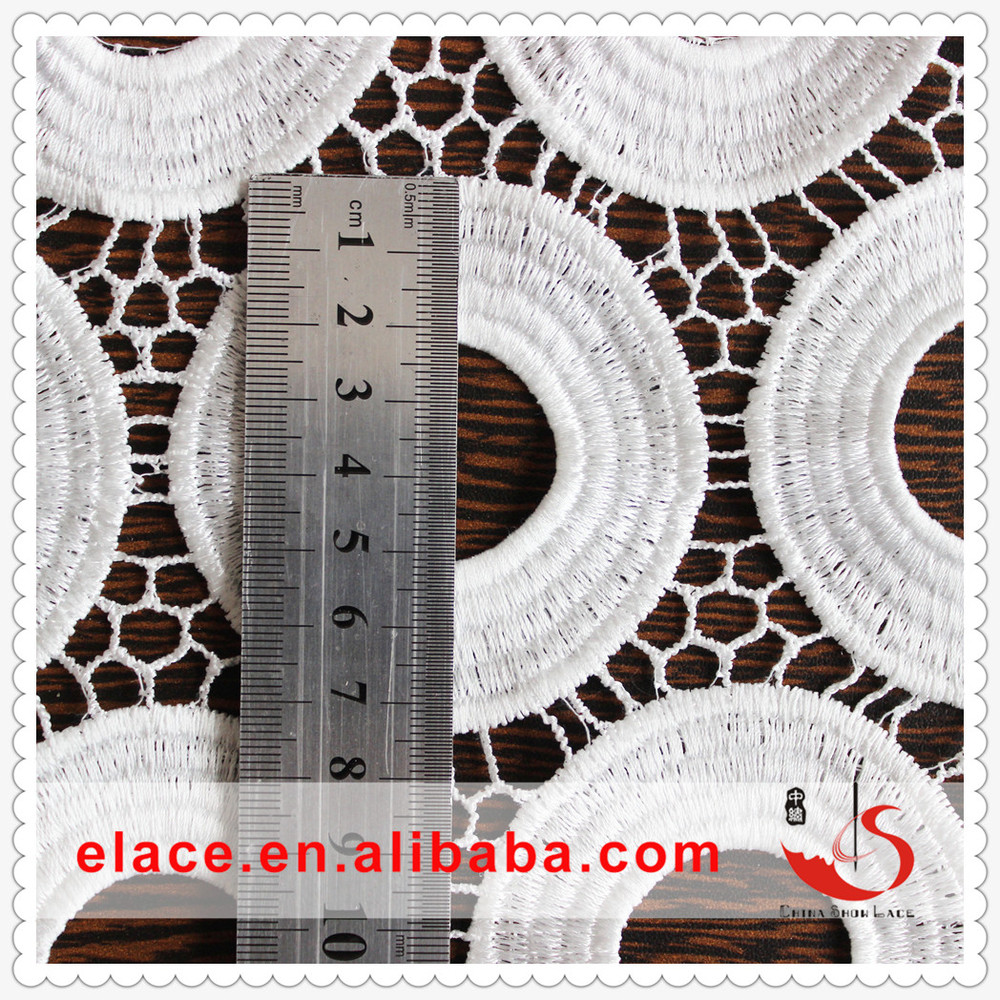 2015 guangzhou pure white chemical eyelet lace fabric elastic