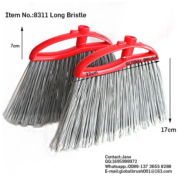 hq8831 lungo manico pulito scopa di plastica di medie dimensioni scopa per  interni ed esterni