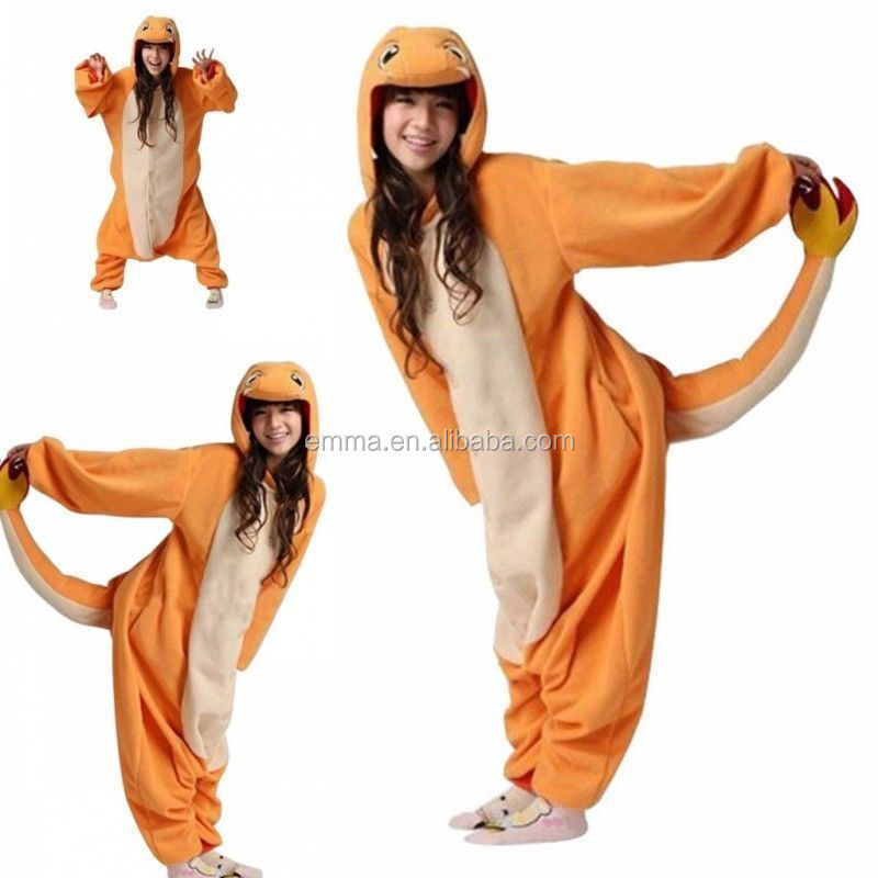 熱い販売の素敵なポケモンcharmanderユニセックス大人動物の着ぐるみパジャマbwg-2305onesieコスプレ仕入れ・メーカー・工場