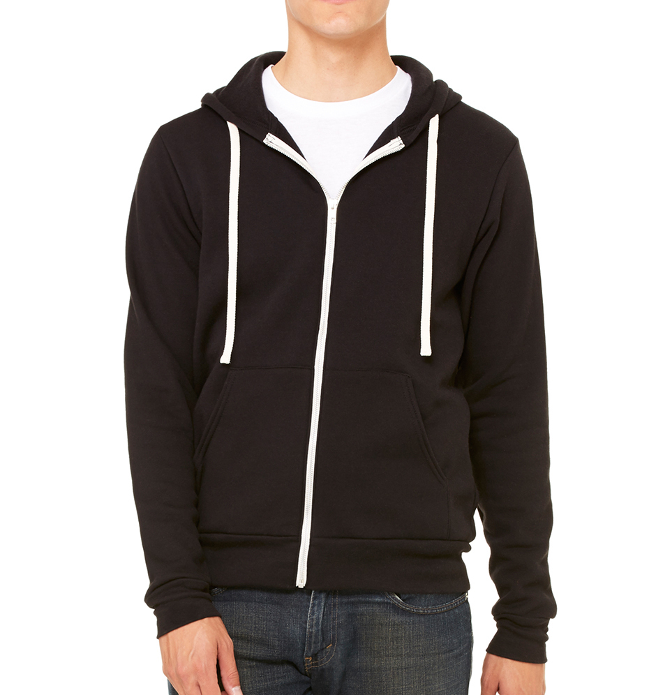 Cheap Custom Plain Black Zip Up Fleece Hoodie - Buy Zip Up Fleece