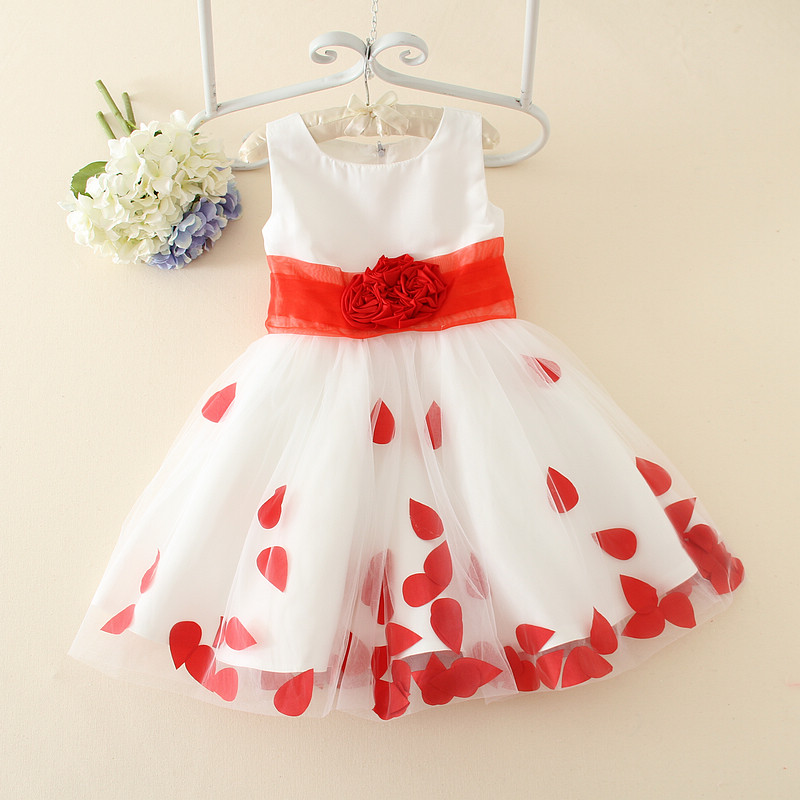 Summer Girl Princess Dresses Pearls Indian Wedding Dresses Girls