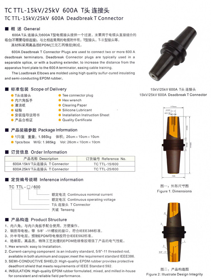 完全に絶縁されていで成形された高品質ttl-15/600600a25kvの丸型コネクタ仕入れ・メーカー・工場