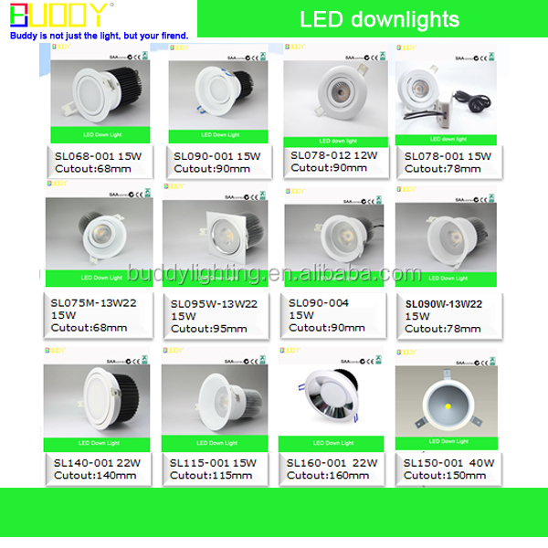 12ワット15ワットtrimless cob ledダウンライトで75ミリメートル切り抜き仕入れ・メーカー・工場