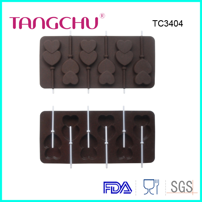 Smiley chocolate lollipops shaped mold silicone baking utensils