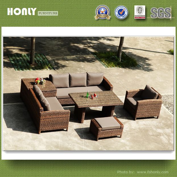 Aluminium natural style wicker outdoor sofa plastic outdoor sofa