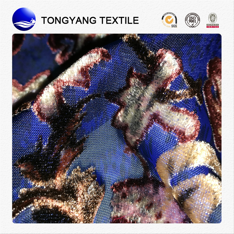 best shiny back print burnout velvet fabric high quality