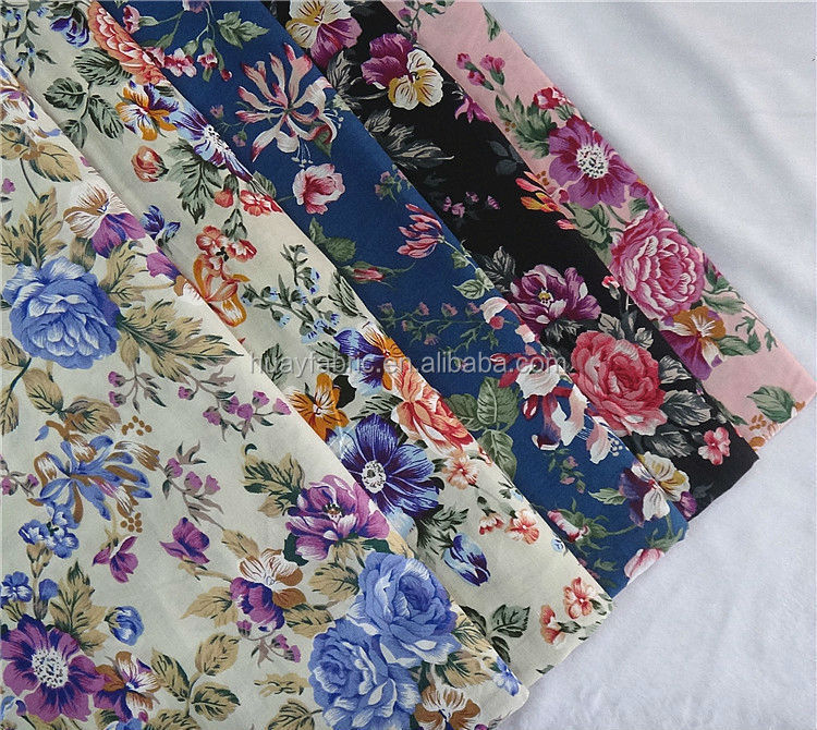 ポプリン綿の布さまざまな色の花が印刷された綿の布仕入れ・メーカー・工場