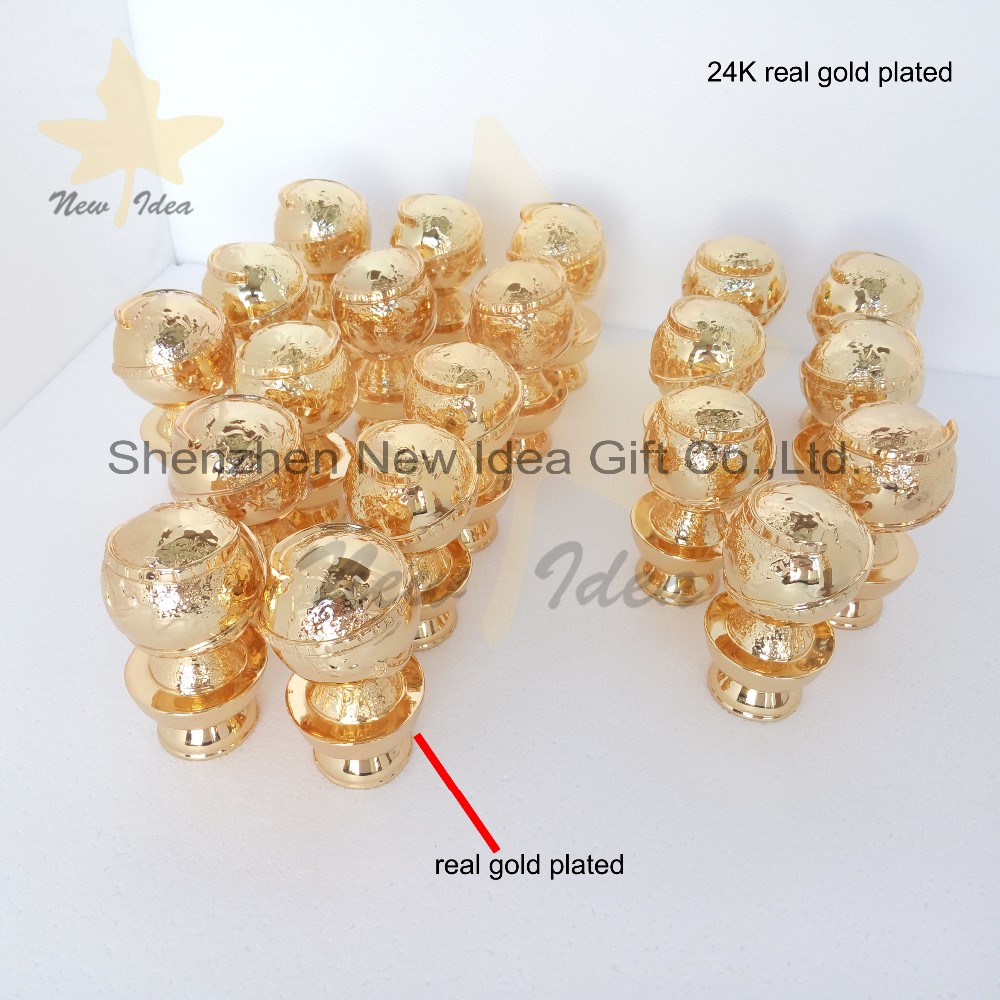 24k real gold plating metal golden globe trophy awards for movie