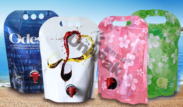 customized printing 1.5l red wine pouch