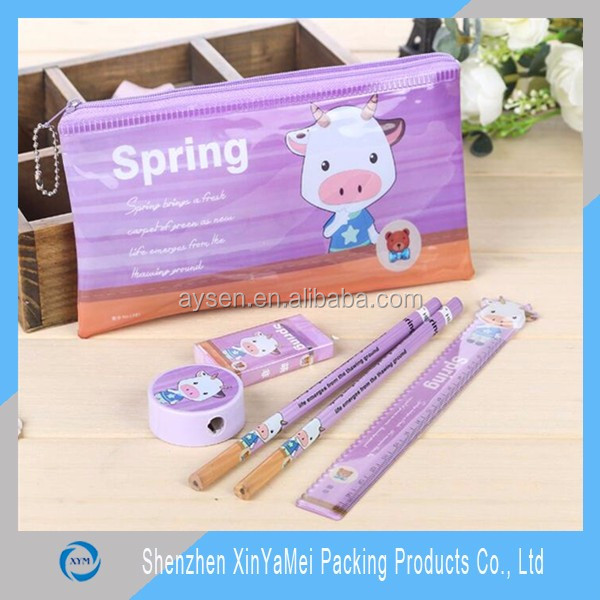 clear plastic pencil cases for kids with zipper