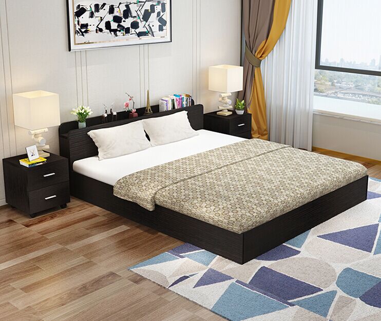 Modern King Size Mdf Wooden Double Queen Bed Frame With