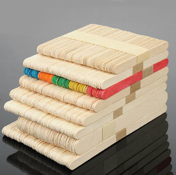 Kids Diy Handmade Crafts Color Wooden Stick Wooden Flat Building Sticks