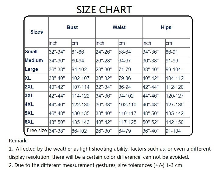 Size chart for corset on 2014-6-10