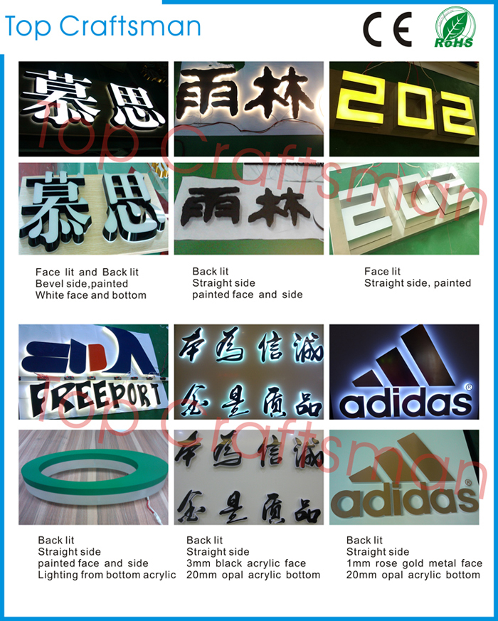 大型ホット販売2015防水屋外に使用される電飾看板・アクリル照明ボックスの文字仕入れ・メーカー・工場