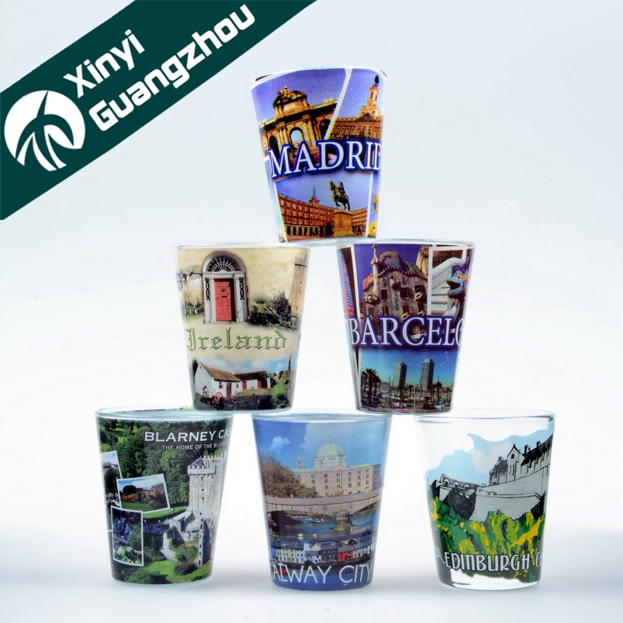 Hot Selling Souvenir Shop Shot Glass / Country Design Souvenir Printing Shot Glass Buy Tourist