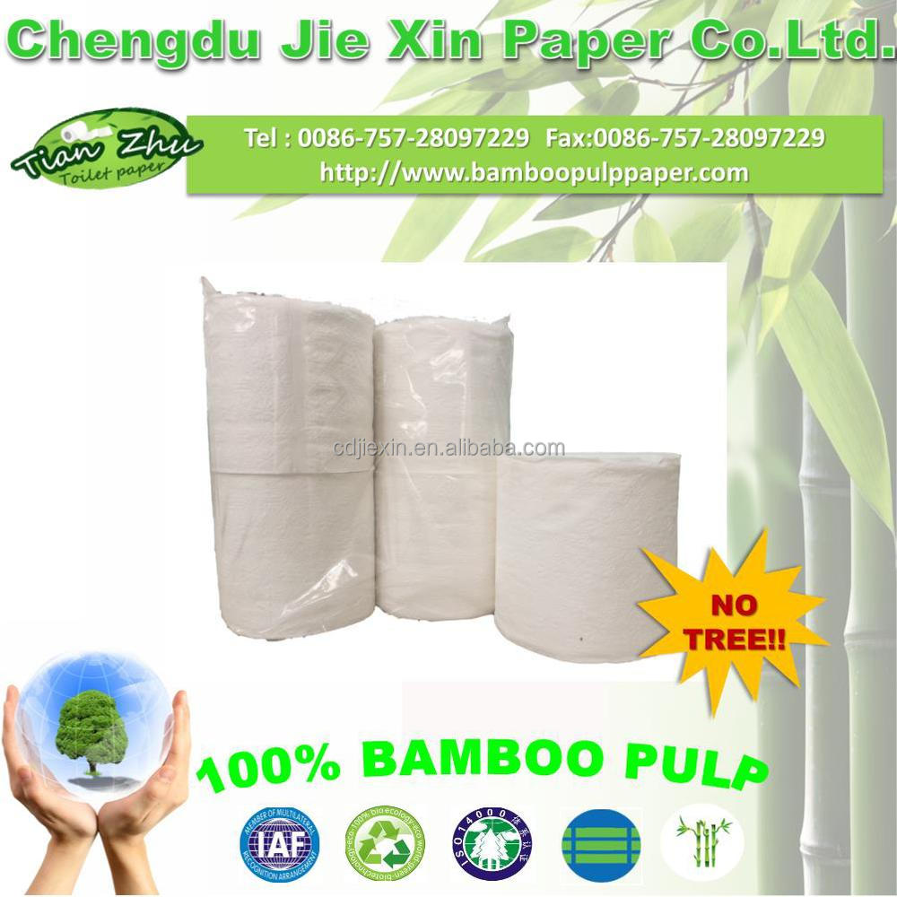 滑らかなエコ- にやさしい100％の竹トイレ紙強力な分解性4ロールトイレットペーパー/pack 問屋・仕入れ・卸・卸売り
