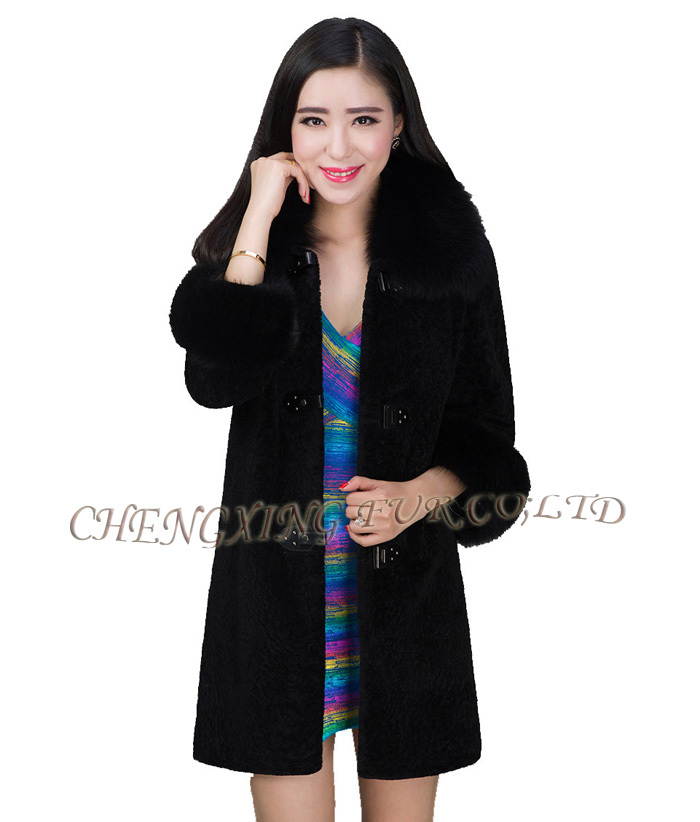 せん断cx-g-a-239c2015熱い販売のファッション本物の羊の毛皮の冬のコート仕入れ・メーカー・工場