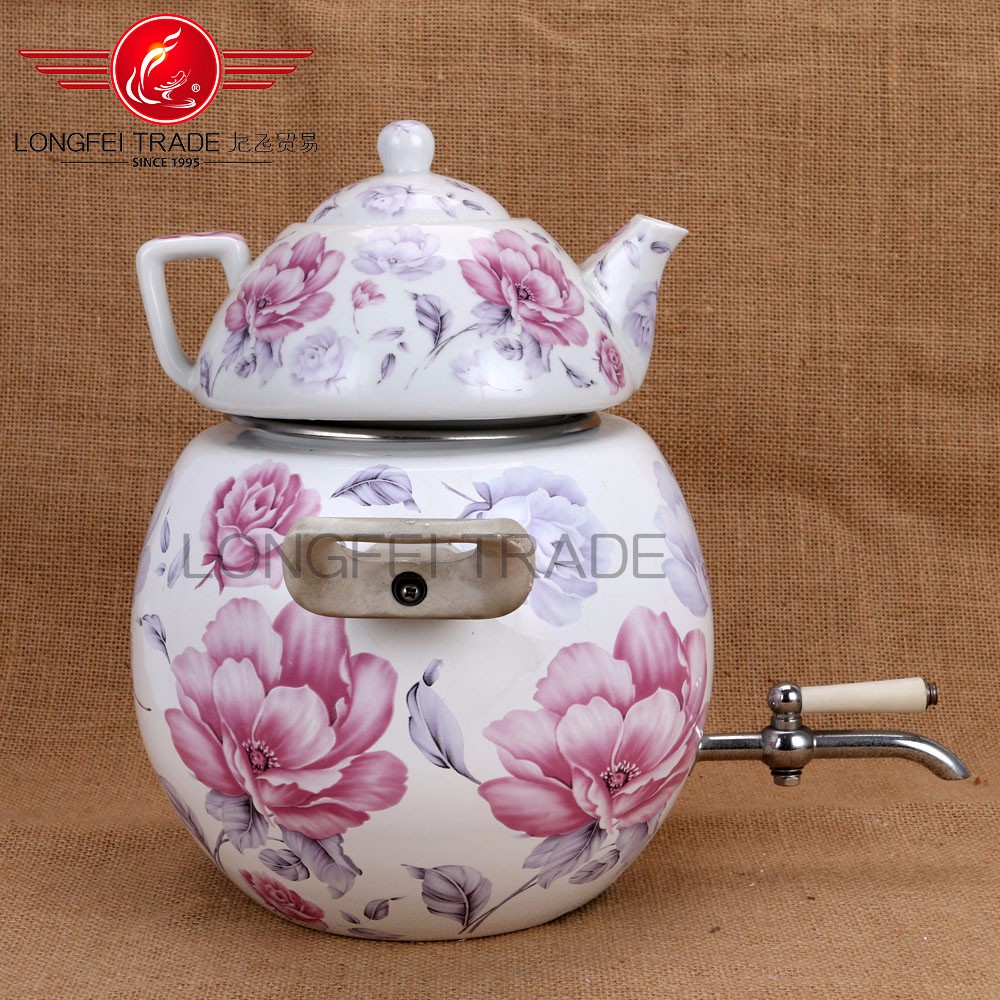 High Quality Enamel Tea Kettle,Traditional 5.5l+1.0l Tea Pot Caydanlik