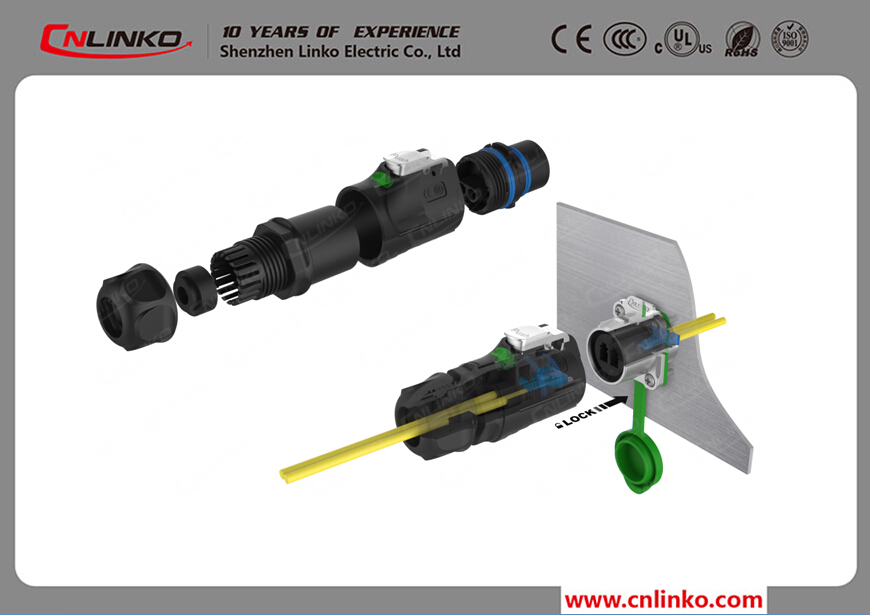 中国製cnl<em></em>inko光学lc光ファイバコネクタ防水型ケーブルコネクタハウジング統合rj45コネクタ仕入れ・メーカー・工場