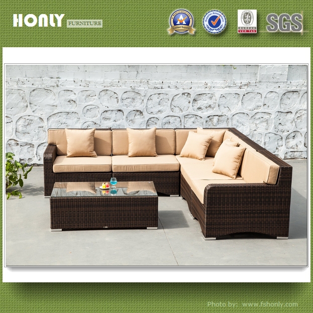 Leisure garden sofa aluminum furniture rattan garden sofa set