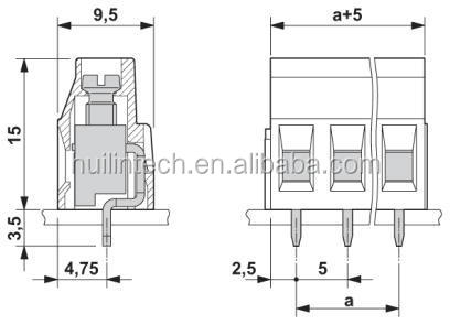 数、 固定型の高さの低いデザイン付き端子台仕入れ・メーカー・工場