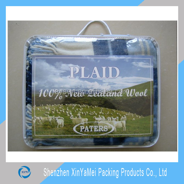 clear pvc plastic button curtain packaging bag with hook