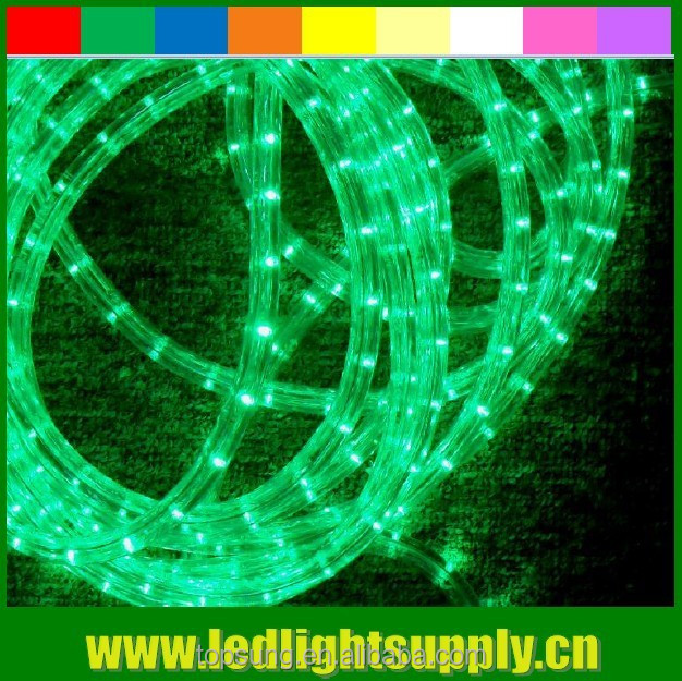 10/12mm led round rope light 2 wire green light outdoor lighting