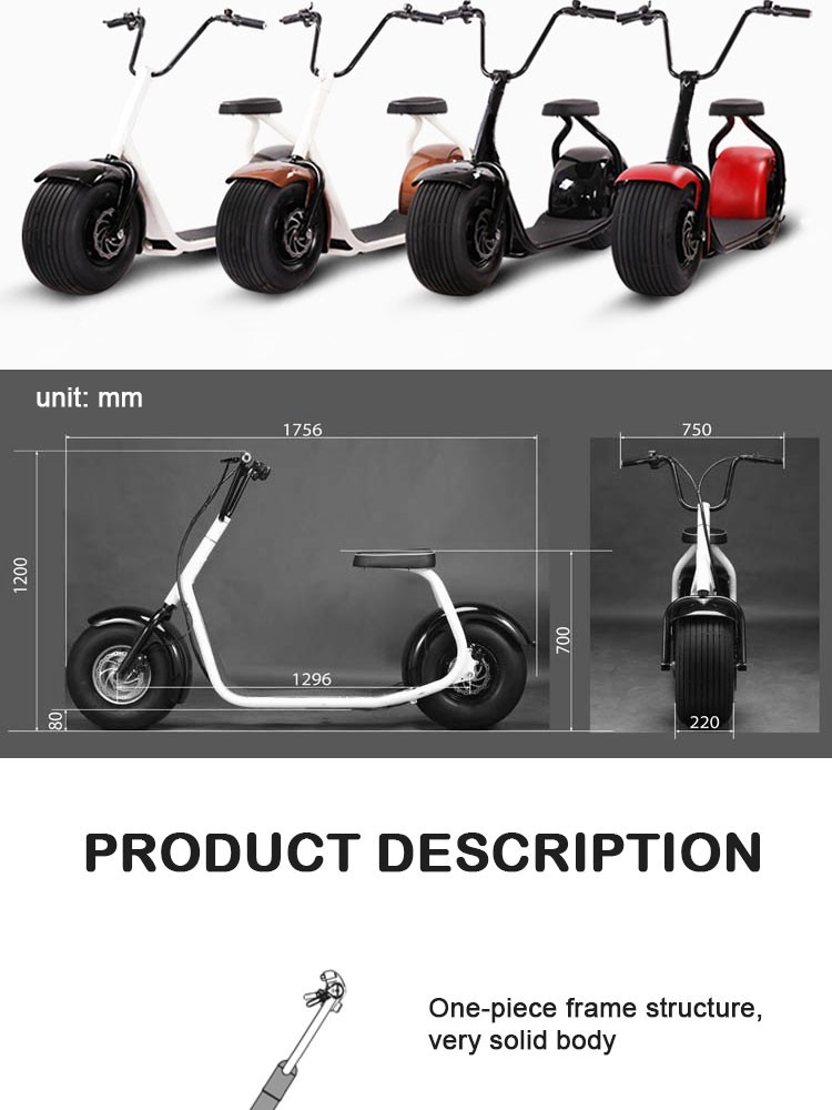 2016 the most fashionable citycoco 2 wheel electric scooter, adult electric motorcycle