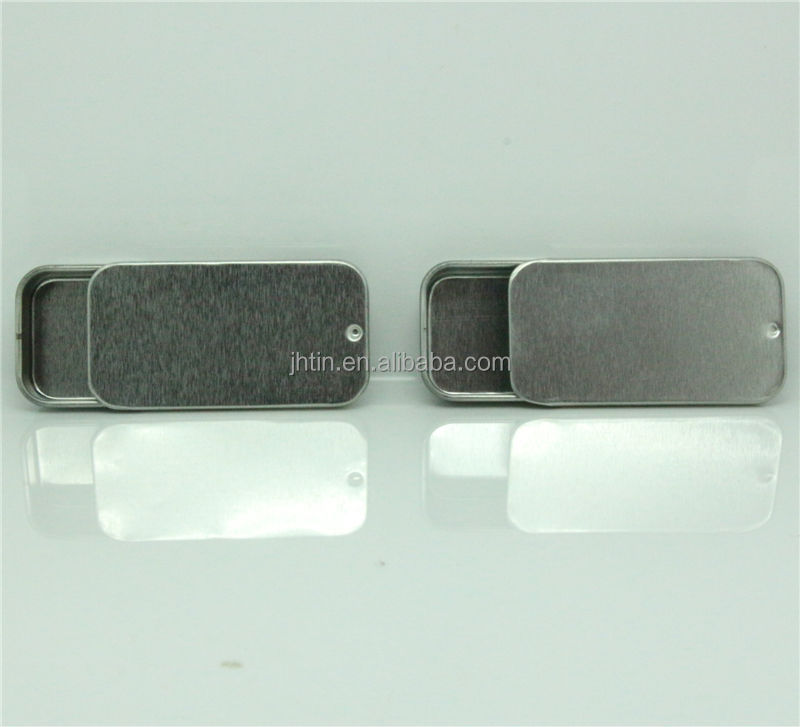 no color tin box with sliding Lid for chewing Gum dongguan wholesale