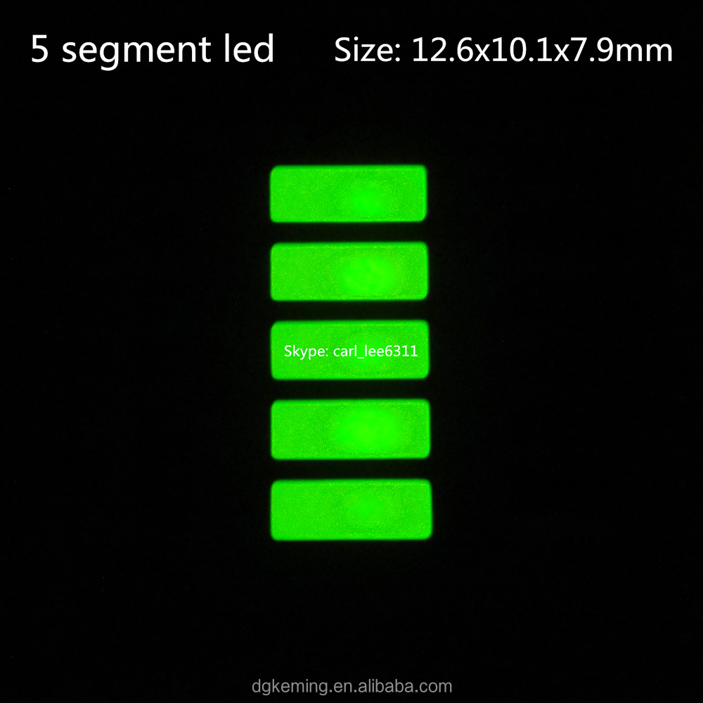 Led bar pure green indoor five bar led signage 5 segment led graph