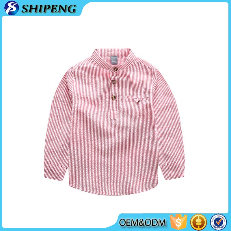 赤ちゃん男の子のストライプカジュアルシャツ綿100％中国の製造元仕入れ・メーカー・工場