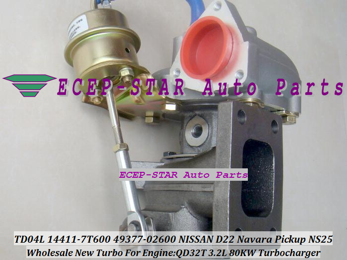 TD04L 14411-7T600 49377-02600 TURBO Turbocharger For NISSAN D22 Navara Pickup NS25 QD32T 3.2L 80KW