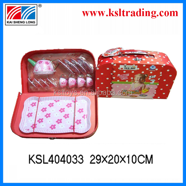 売れ筋2014年ブリキ茶は中国製セットキッチンおもちゃ汕頭玩具子供のためのギフトギフトボックス問屋・仕入れ・卸・卸売り