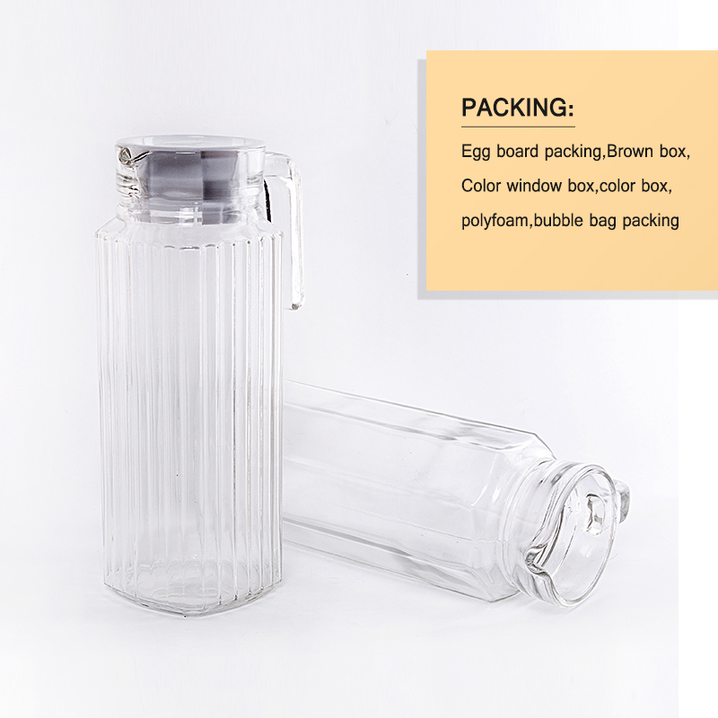 ガラスの水投手1.0リットル/ガラスキャンデーの瓶と蓋とハンドル仕入れ・メーカー・工場