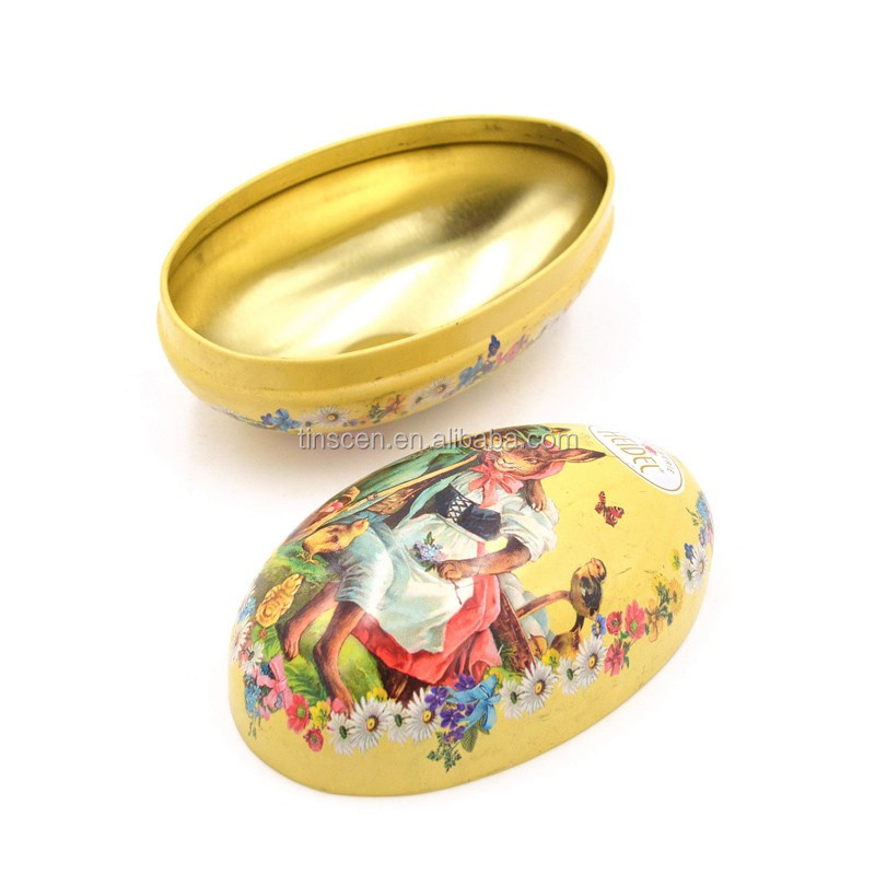 2 - pieces small Easter tin egg.JPG
