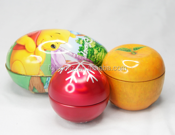 special easter egg shape candy tin can