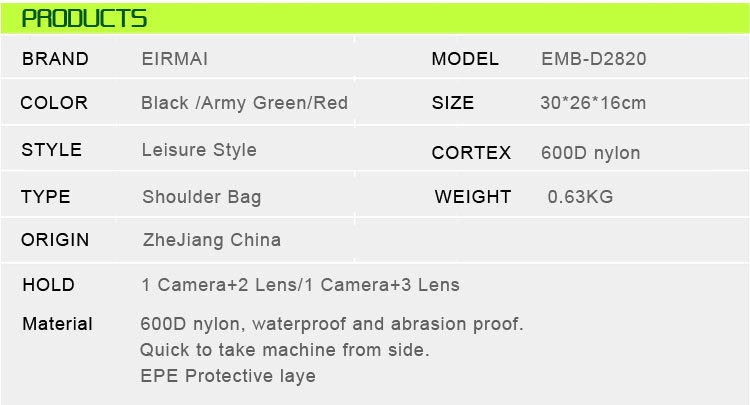 2014年eirmaid2820shoulderbagのクールなデザイナーの写真撮影問屋・仕入れ・卸・卸売り