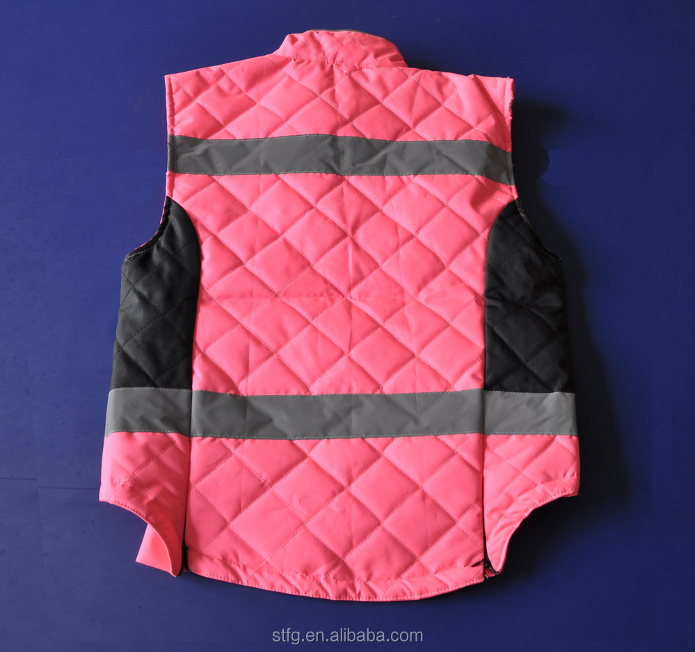 パッド入りベスト視認性の高い防護服ピンクの色で問屋・仕入れ・卸・卸売り