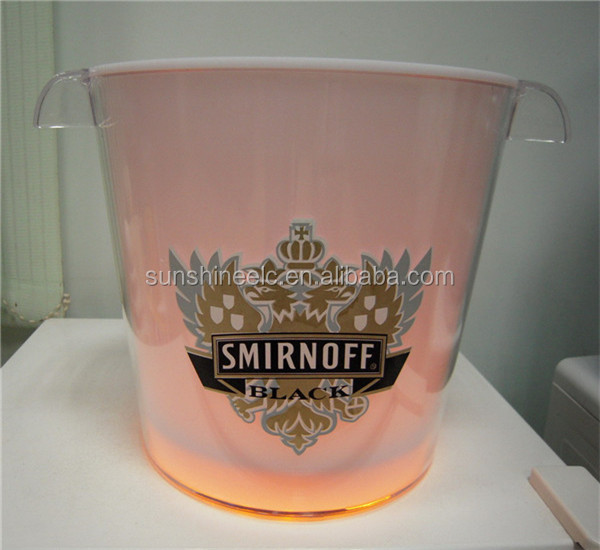 Whole sale RGB waterproof led plastic large champagne outdoor ice bucket for party