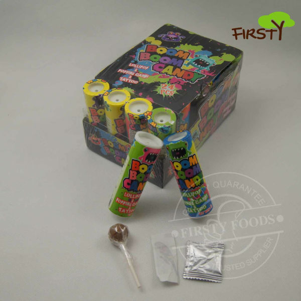 Lollipop with popping and tattoo
