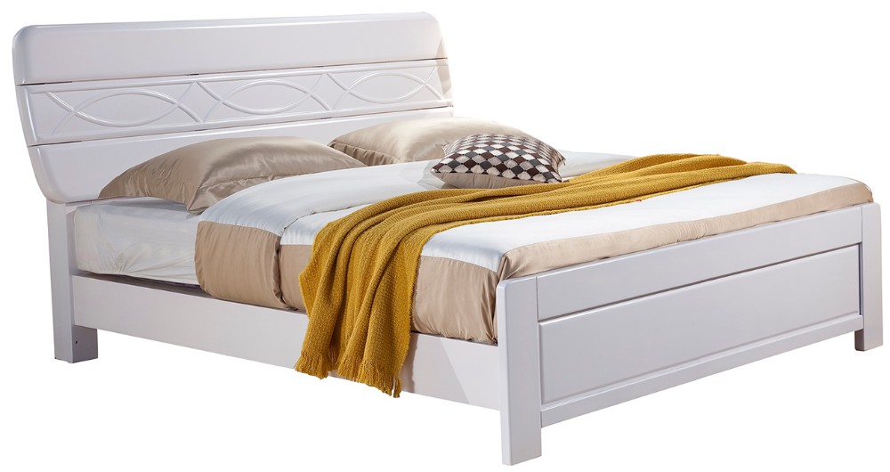 シンプルな木製の寝室の家具白ダブルベッドデザイン3103仕入れ・メーカー・工場
