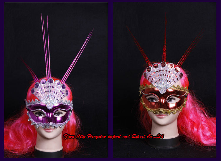 新しいデザインマスク有名な人のダチョウの羽のパーティーマスク仕入れ・メーカー・工場