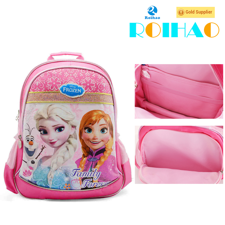 Roihao hot cartoon pictures elsa and anna children frozen backpack
