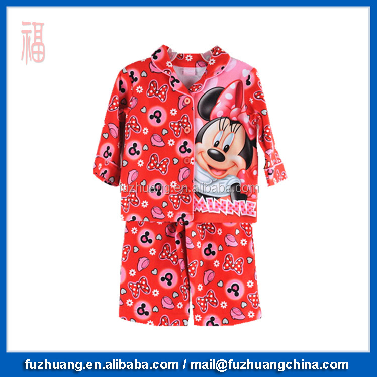 熱い販売の赤いミニーの子供寝間着002の女の子のパジャマセット仕入れ・メーカー・工場