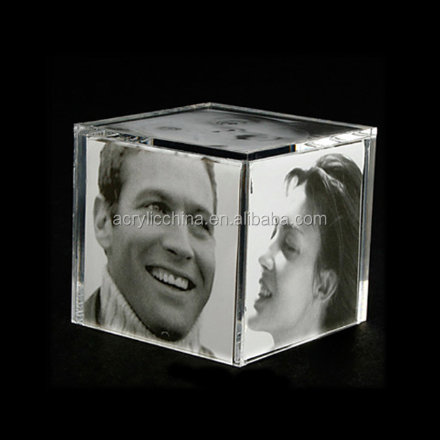 glass cube picture frame
