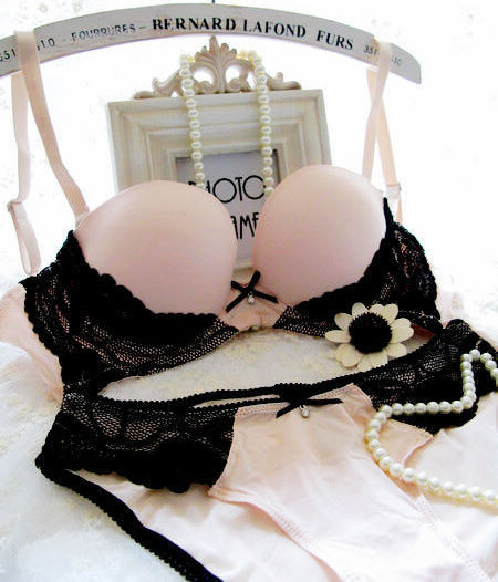 luxury secret women bra set deep V push up lingerie Sexy lace bra & brief underwear set for ladies(49)